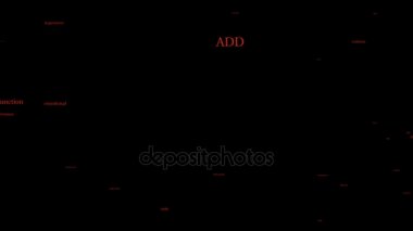 Obsesif animasyonlu DEHB kelime bulutu siyah bir zemin üzerine. 