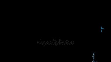 Siyah bir arka plan üzerinde kompulsif animasyonlu DEHB kelime bulut. 