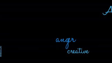 Siyah bir zemin üzerine tek animasyon DEHB kelime bulut. 