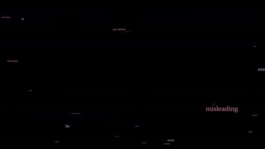 Siyah bir zemin üzerine toksik animasyonlu kişi kelime bulut. 