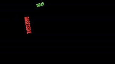 Siyah bir arka plan üzerinde animasyon kaçınma kelime bulut. 