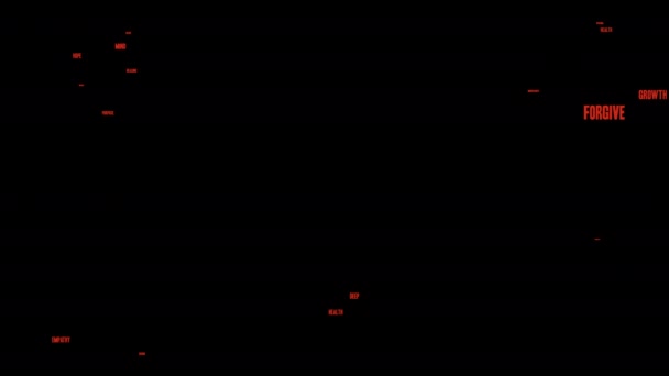 Siyah Bir Zemin Üzerine Minnettar Animasyonlu Kelime Bulutu — Stok video
