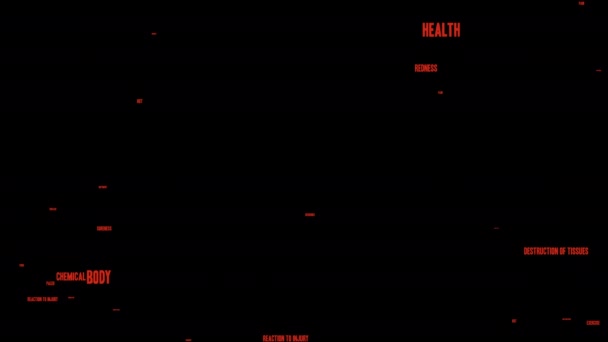 Inflammation mot animé nuage sur un fond noir . 