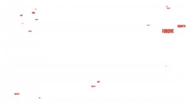 Beyaz bir arka plan üzerinde minnettar animasyonlu kelime bulutu. 