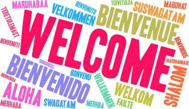 Uluslararası hoş geldiniz kelime bulutu