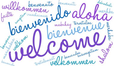 Uluslararası hoş geldiniz kelime bulutu