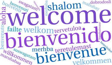 Uluslararası hoş geldiniz kelime bulutu