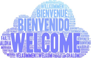 Uluslararası hoş geldiniz kelime bulutu