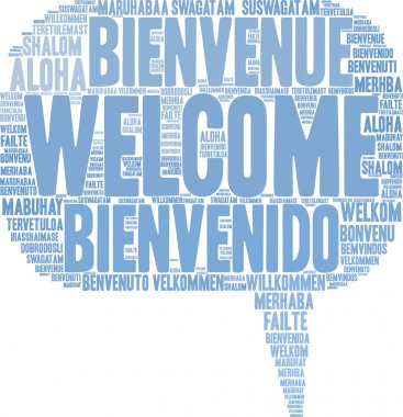 Uluslararası hoş geldiniz kelime bulutu