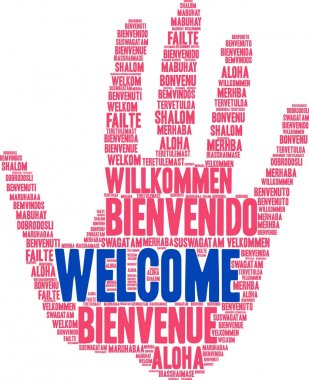 Uluslararası hoş geldiniz kelime bulutu