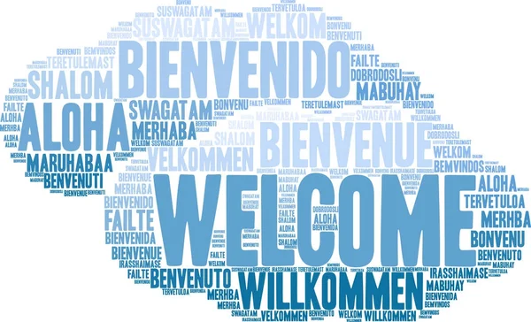 International Welcome Word Cloud — Stock Vector