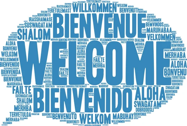 International Welcome Word Cloud — Stock Vector