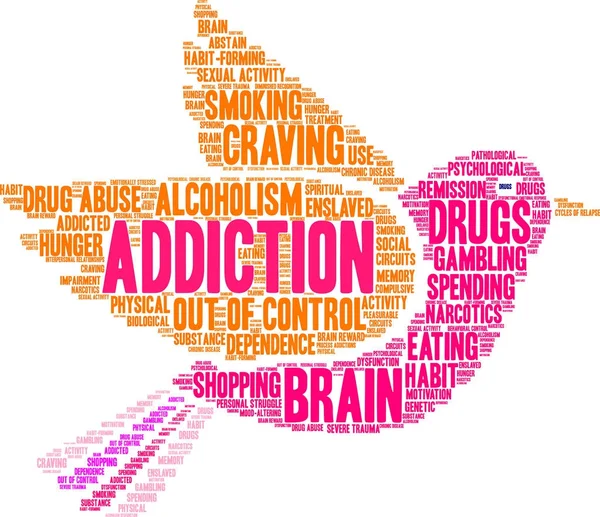 Addiction Word Cloud — Stock Vector