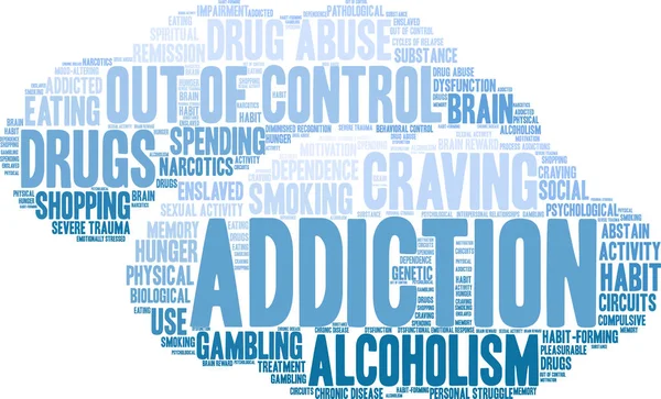 Addiction Word Cloud — Stock Vector