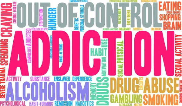 Addiction Word Cloud — Stock Vector