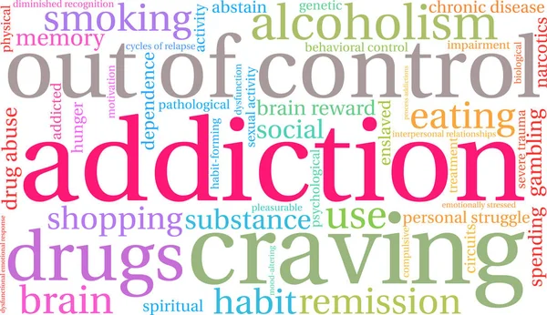 Addiction mot nuage — Image vectorielle