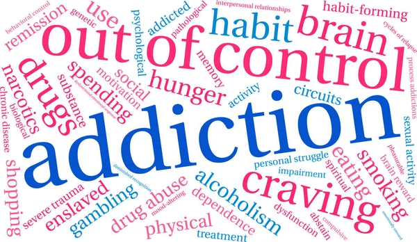 Addiction Word Cloud — Stock vektor