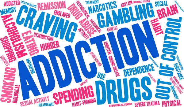 Addiction Word Cloud — Stock Vector