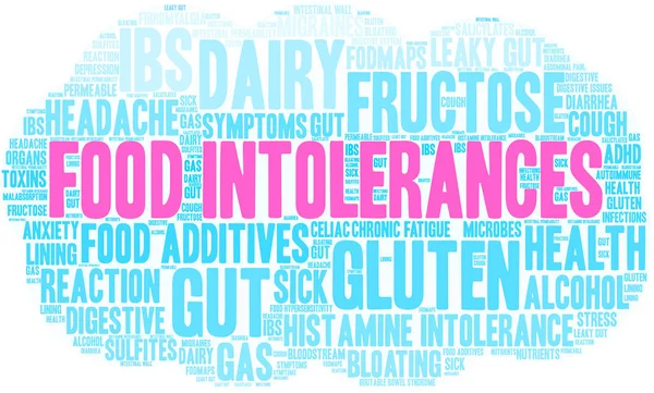 Intolerancias alimentarias Word Cloud — Vector de stock