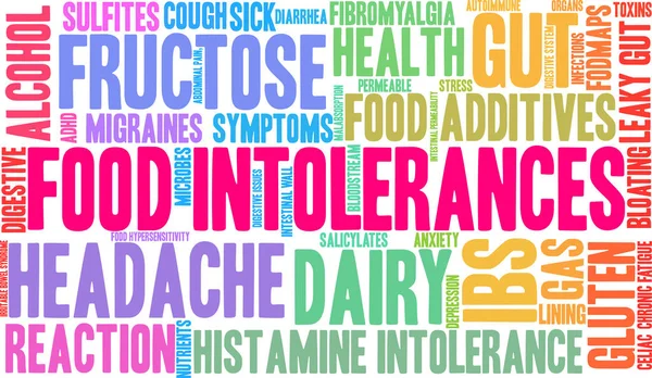 Intolerancias alimentarias Word Cloud — Vector de stock