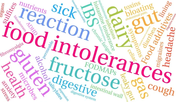 Intolerancias alimentarias Word Cloud — Vector de stock