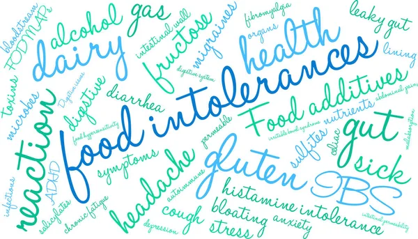 Intolerancias alimentarias Word Cloud — Vector de stock