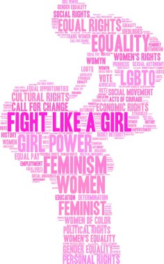 Bir kız Word bulut gibi mücadele