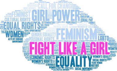 Bir kız Word bulut gibi mücadele