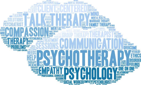Psicoterapia Word Cloud — Archivo Imágenes Vectoriales