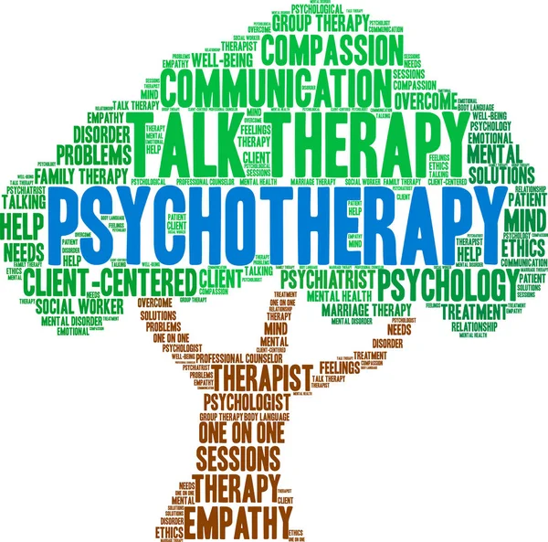 Psychotherapy Word Cloud — Stock Vector