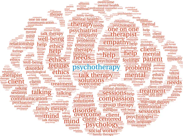 Psicoterapia Word Cloud — Archivo Imágenes Vectoriales