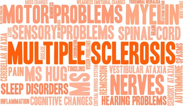 Esclerosis múltiple palabra nube — Vector de stock
