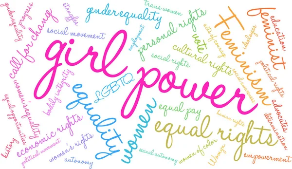 Girl Power Word Cloud — Stock vektor