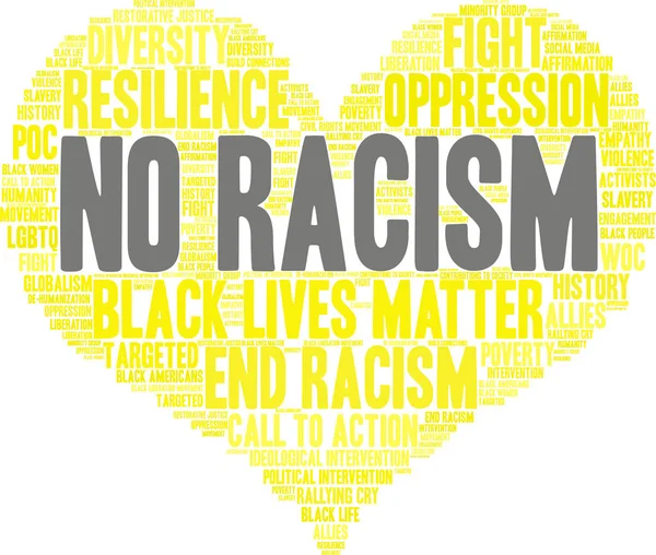 No Racism Word Cloud — Stock Vector