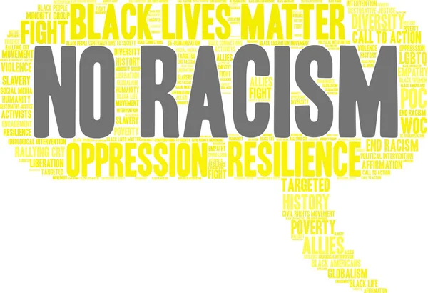 Sin racismo Word Cloud — Vector de stock