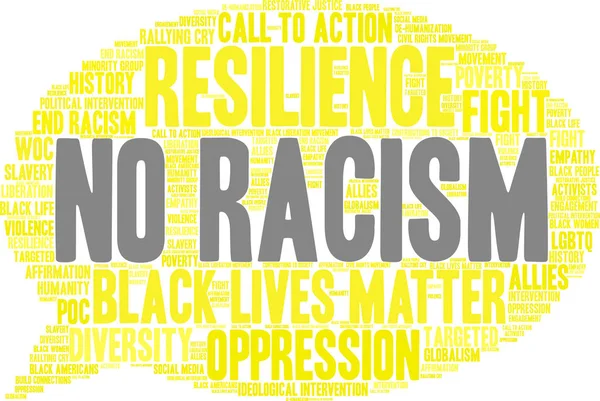 Sin racismo Word Cloud — Vector de stock