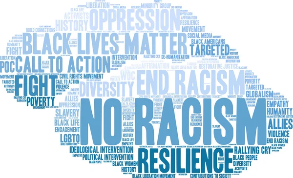 No Racism Word Cloud — Stock Vector