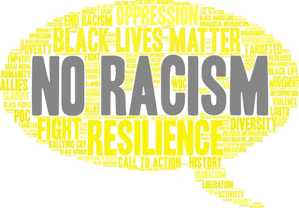 Sin racismo Word Cloud — Vector de stock