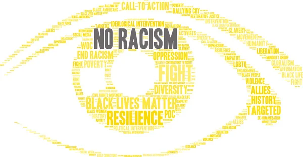 No Racism Word Cloud — Stock Vector