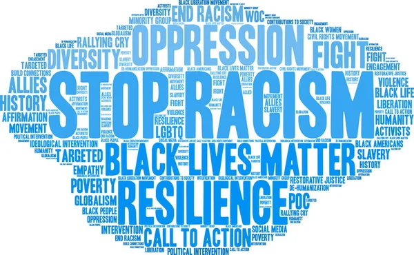 Stop Racism Word Cloud — Stock Vector