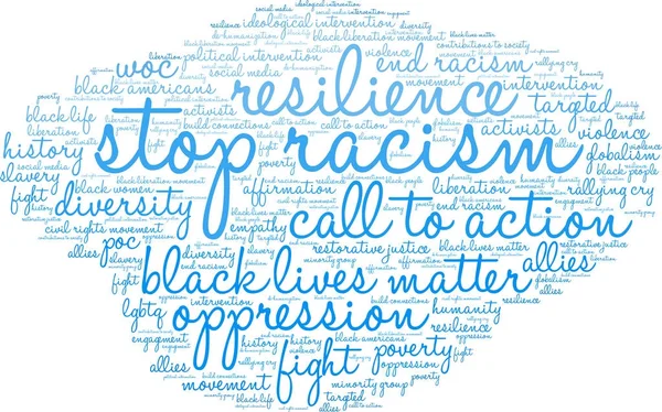 Stop Racism Word Cloud — Stock Vector