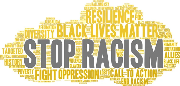 Stop Racism Word Cloud — Stock Vector