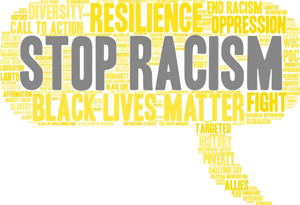 Alto al racismo Word Cloud — Vector de stock