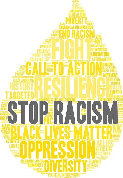 Stop Racism Word Cloud — Stock Vector