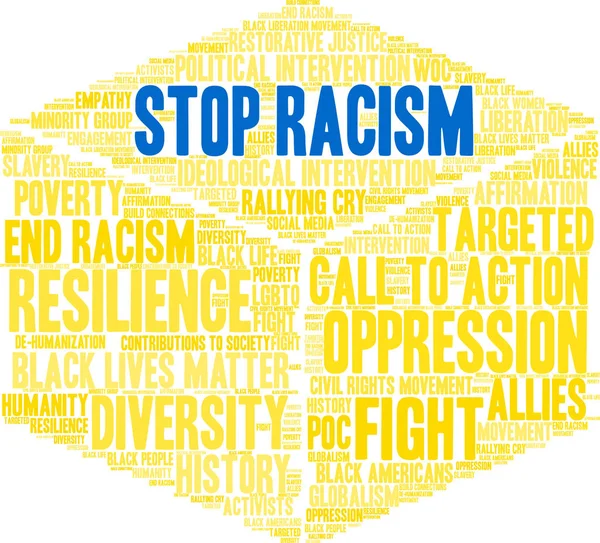 Stop Racism Word Cloud — Stock Vector