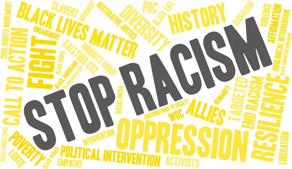 Stop Racism Word Cloud — Stock Vector