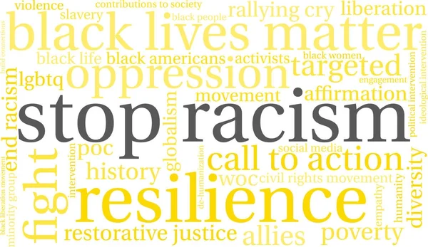 Слово "Остановить расизм" — стоковый вектор