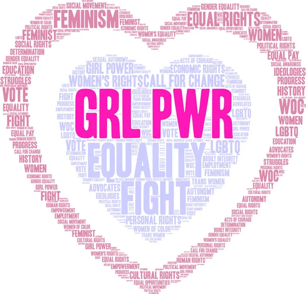 GRL PWR Word Cloud — Stock Vector