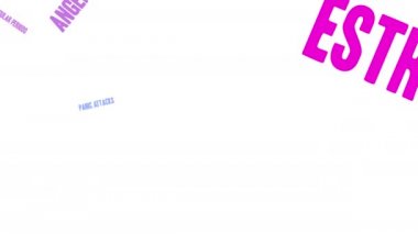 Beyaz bir arka plan üzerinde östrojen kelime bulutu.