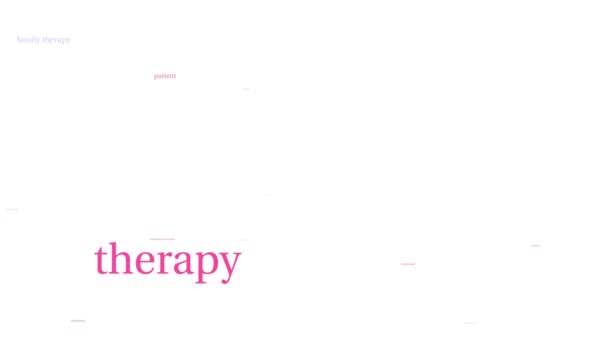 Therapy Word Cloud White Background — Stock Video